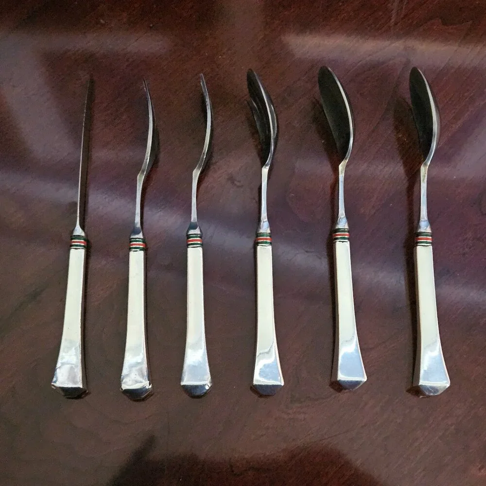 LUXURY RARE ESTATE GUCCI WEB ITALY 925 STERLING SILVER FLATWARE SILVERWARE SET